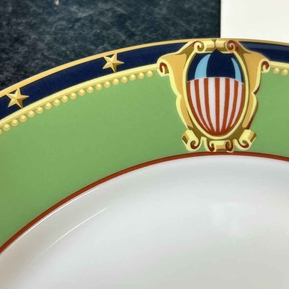 NEW 1993 Tiffany & Co 200th Anniversary US Capitol Green & Gold 8" Plate W Box - Picture 4 of 12